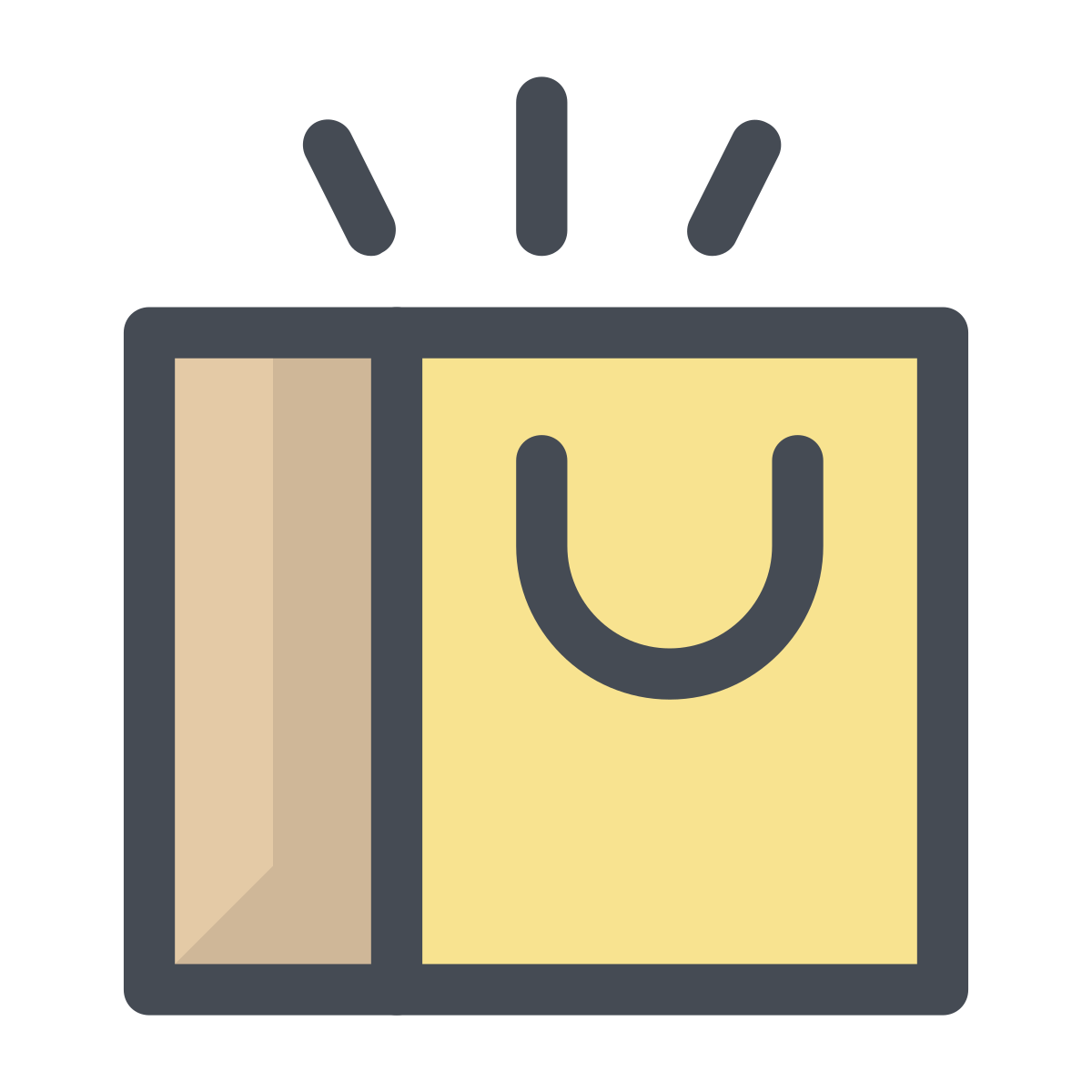 pastel color style shopping bag icon