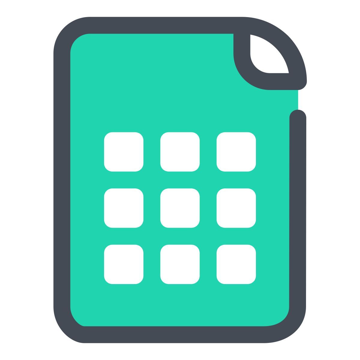 pastel color style spreadsheet file icon
