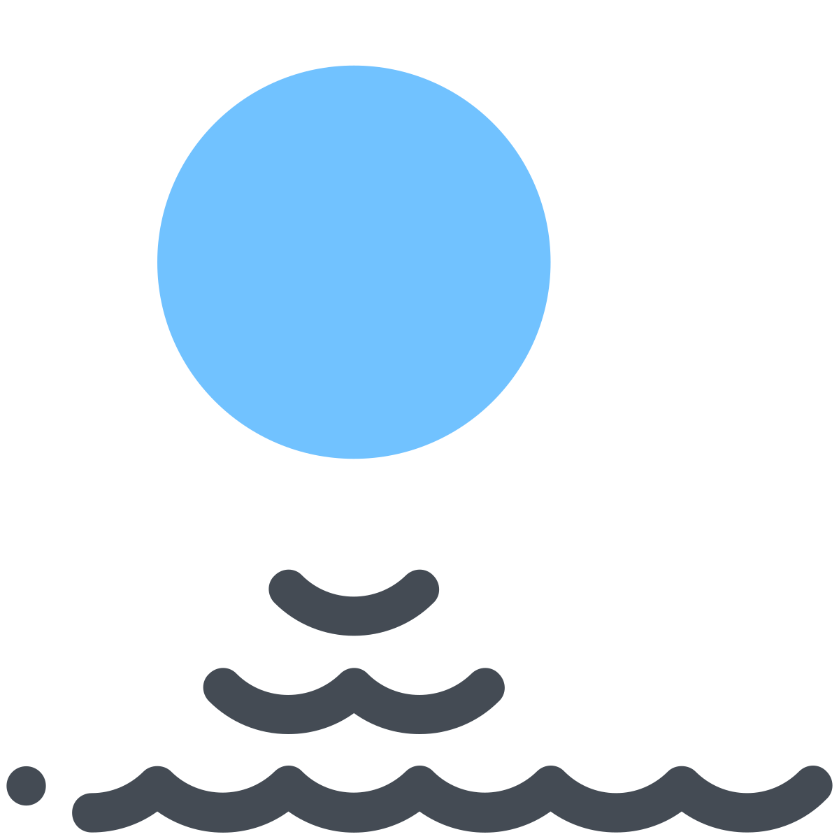 pastel color style sun and sea icon