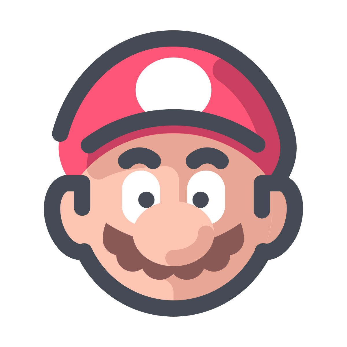 pastel color style super mario icon