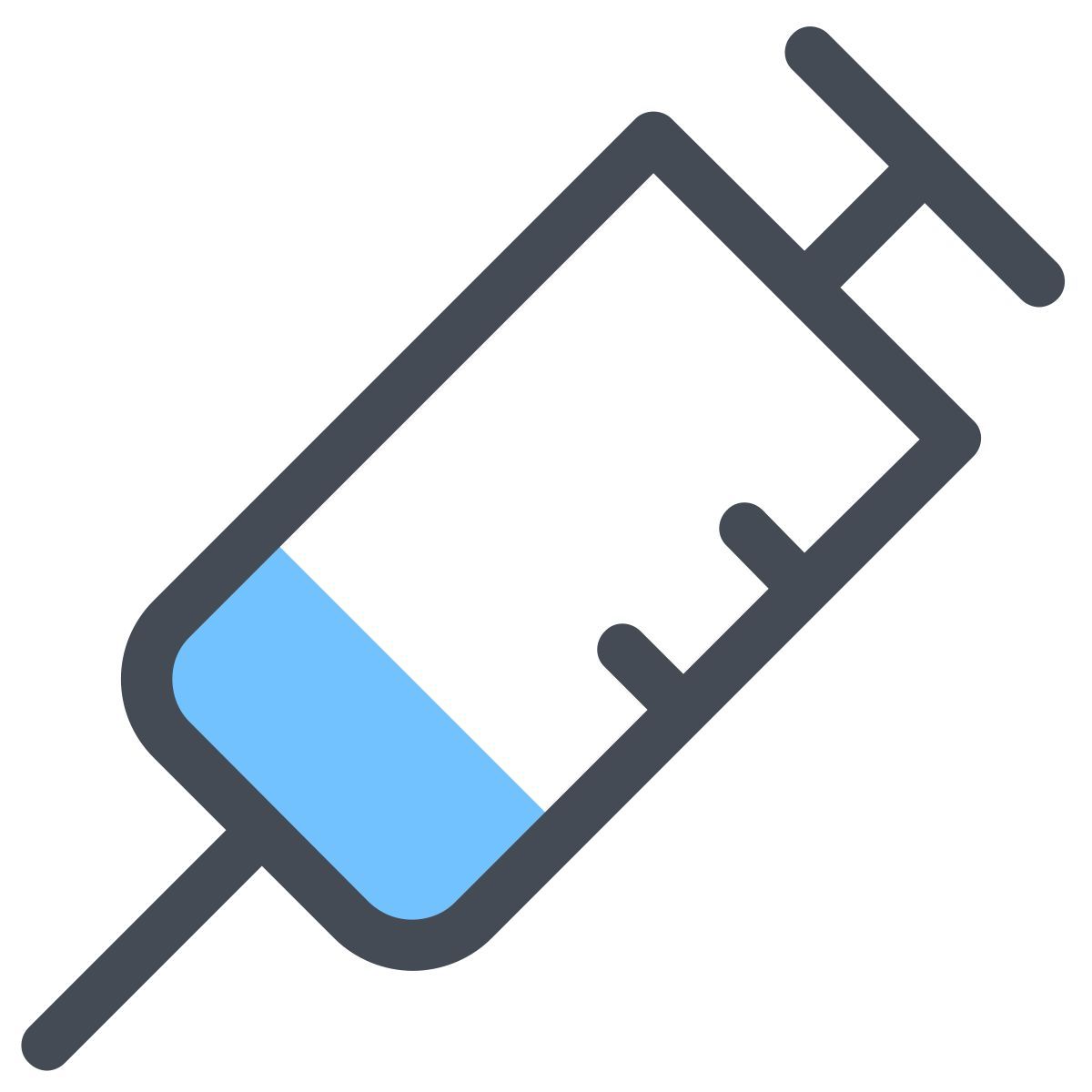 pastel color style 주사기 icon