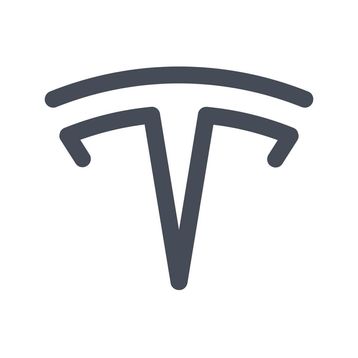 pastel color style tesla logo filled icon