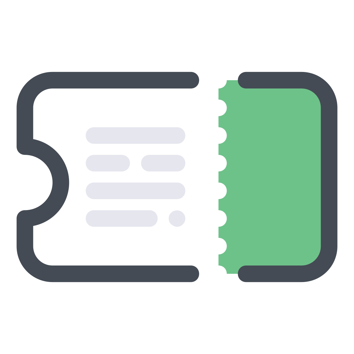 pastel color style ticket icon
