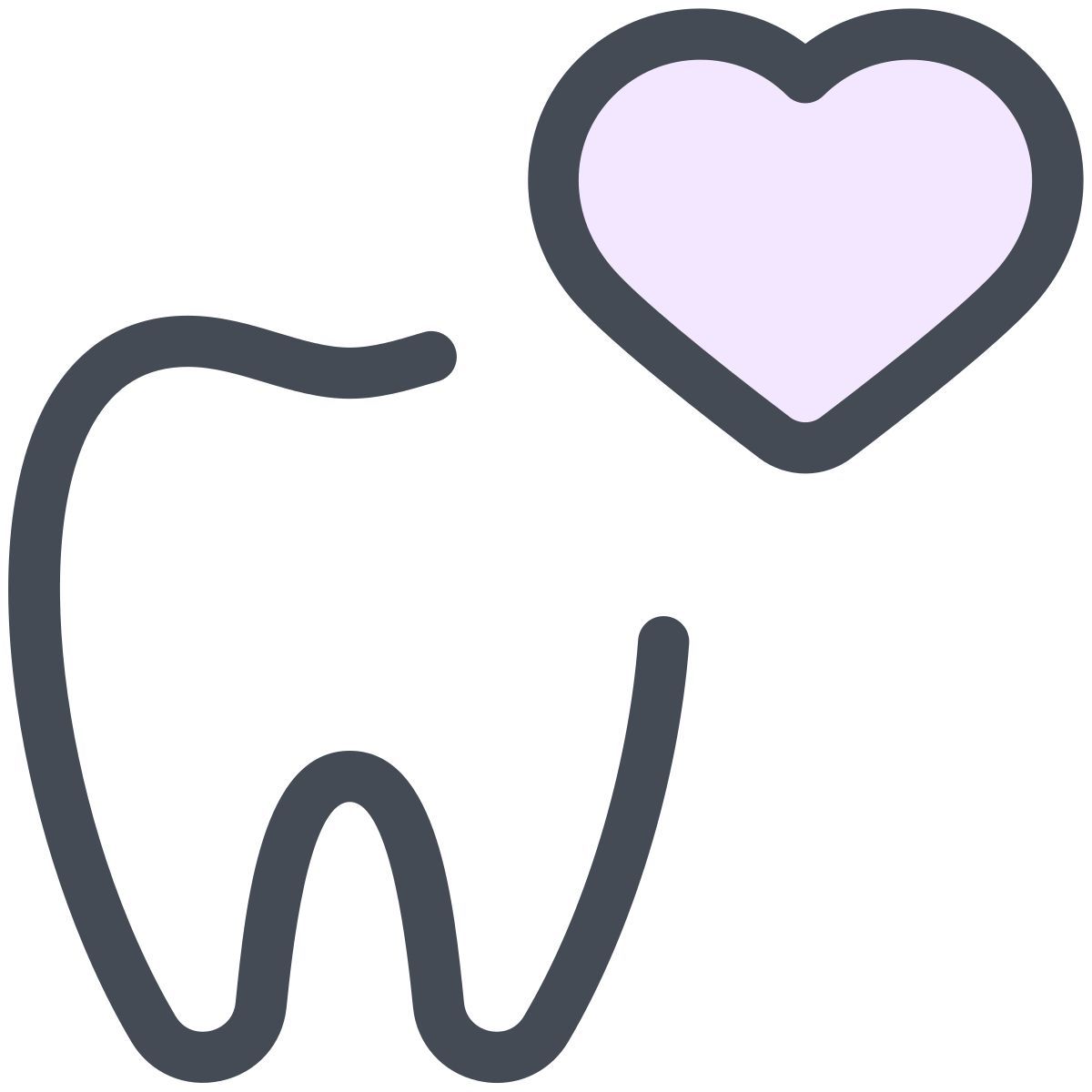 pastel color style dente cuore icon