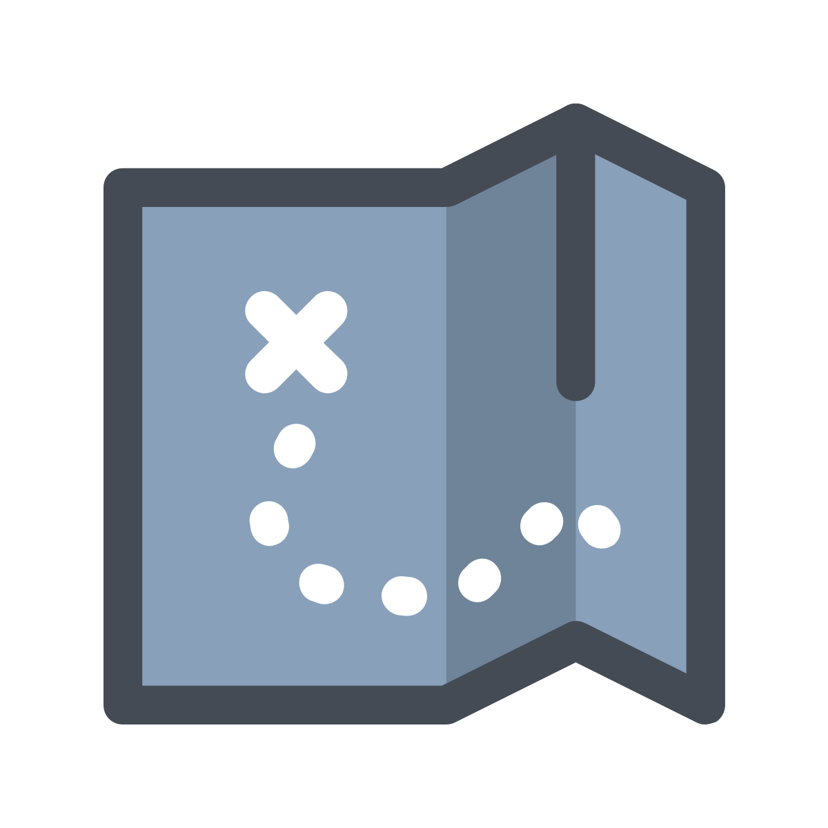 pastel color style treasure map icon