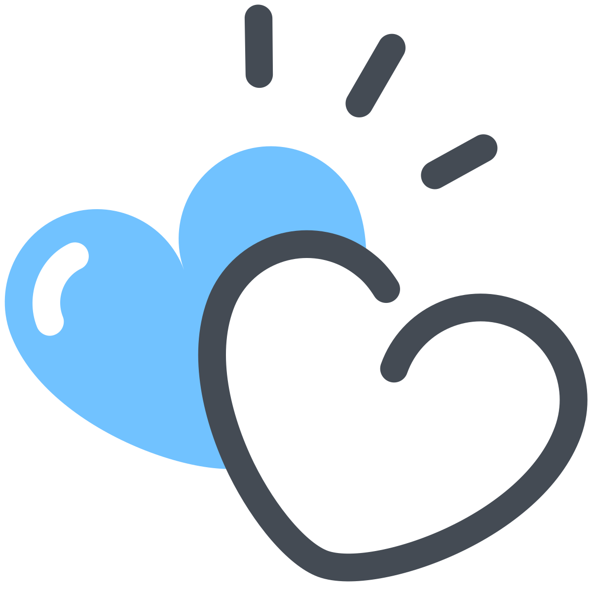 pastel color style two hearts  v2 icon