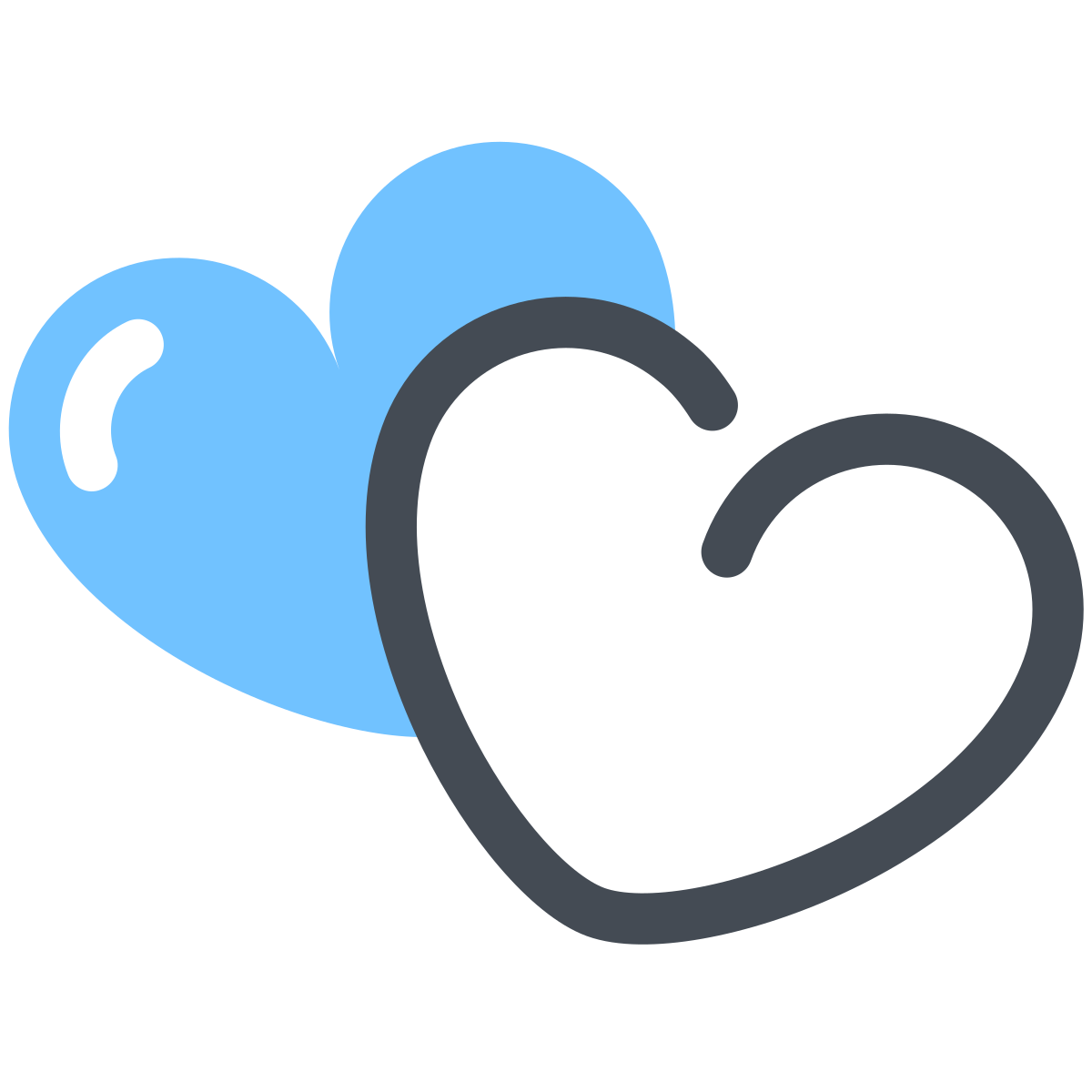 pastel color style two hearts  v3 icon