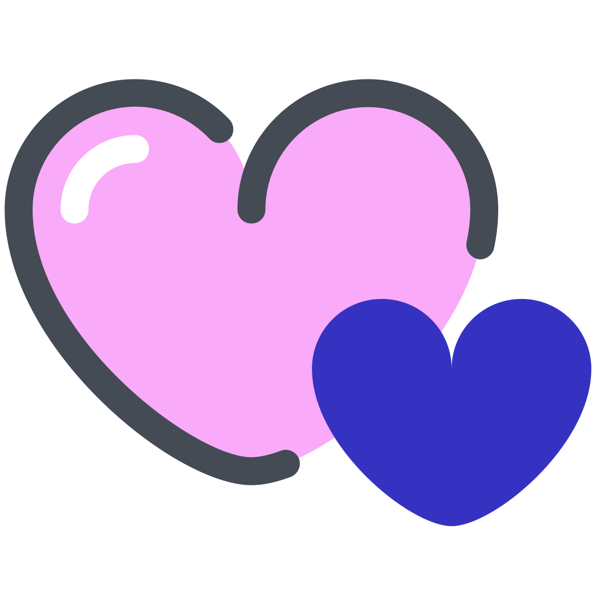 pastel color style two hearts  v4 icon