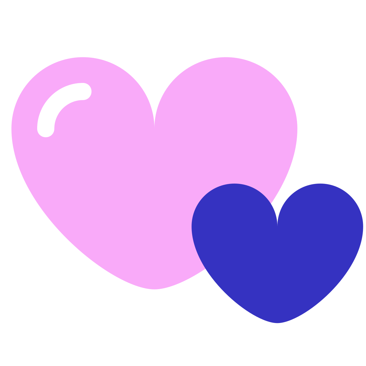 pastel color style two hearts  v5 icon