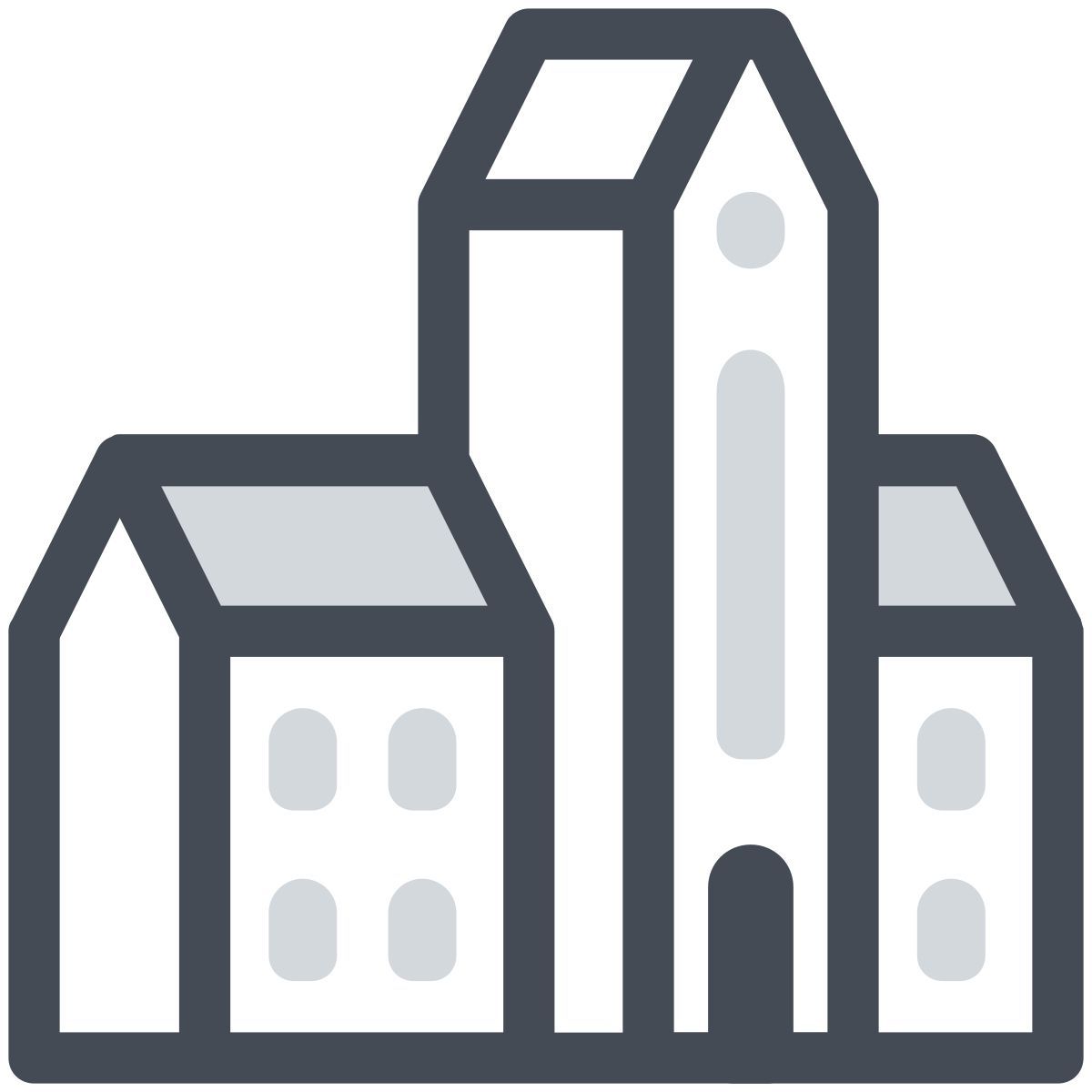 pastel color style university building icon
