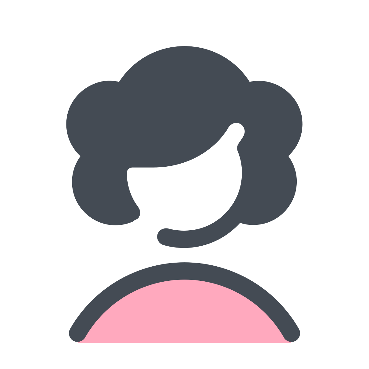 pastel color style user female  v6 icon