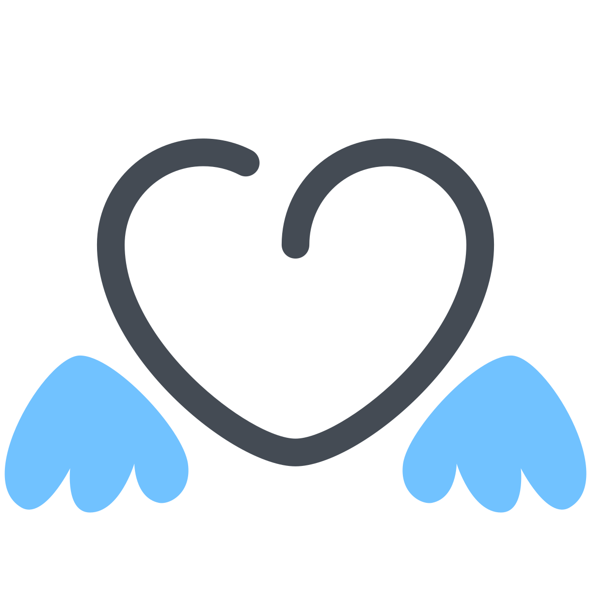 pastel color style valentine wings icon
