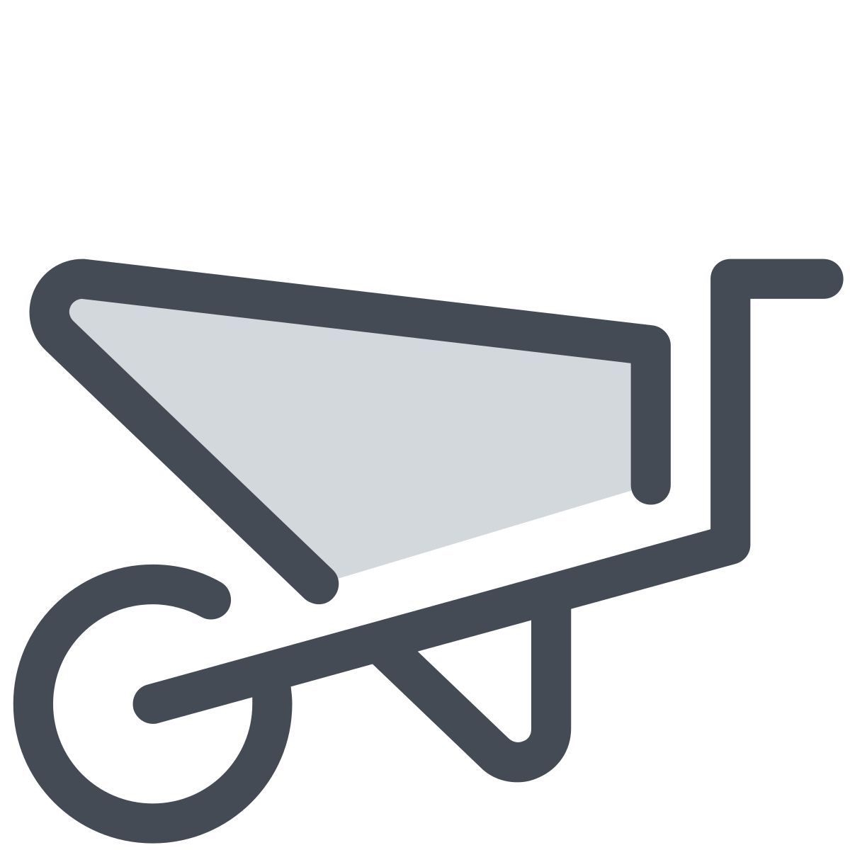 pastel color style wheelbarrow icon