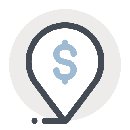 Dollar Place Marker Icon In Pastel Style