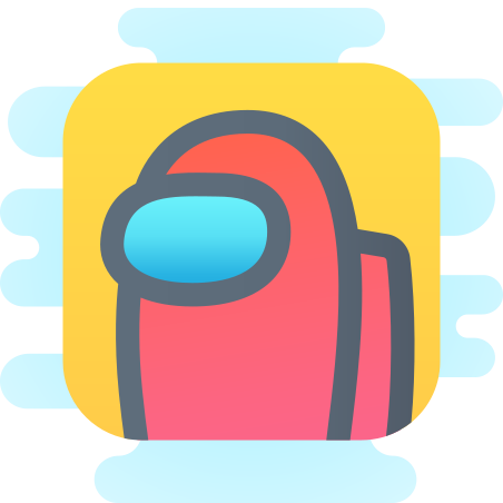 かわいいクリップアート スタイルでの Among Us のアイコン