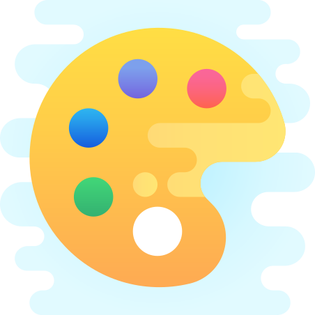 かわいいクリップアート スタイルでの ペイントパレット のアイコン