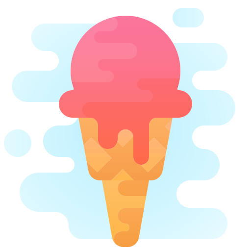Ice Cream Cone icon in Cute Clipart Style