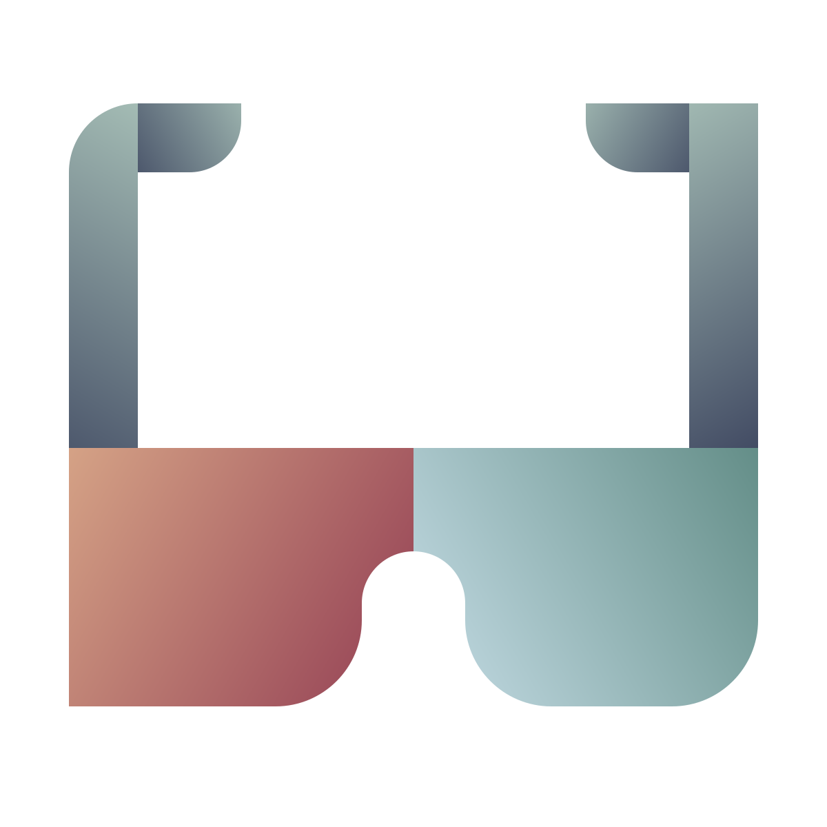 deco color style 3d glasses icon