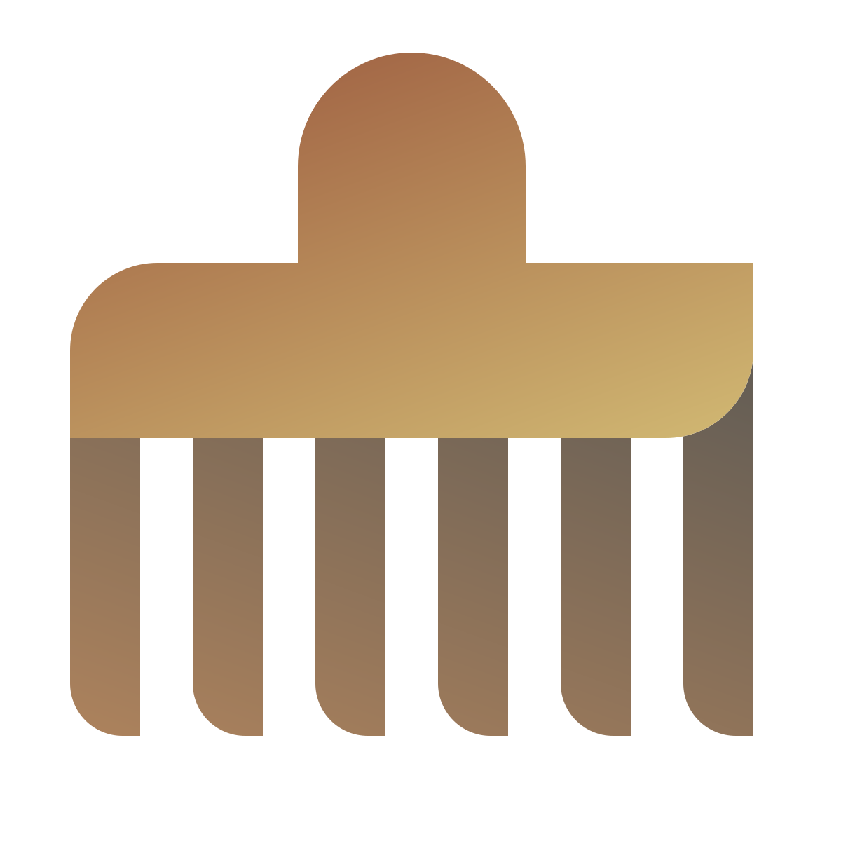 deco color style afro pick icon