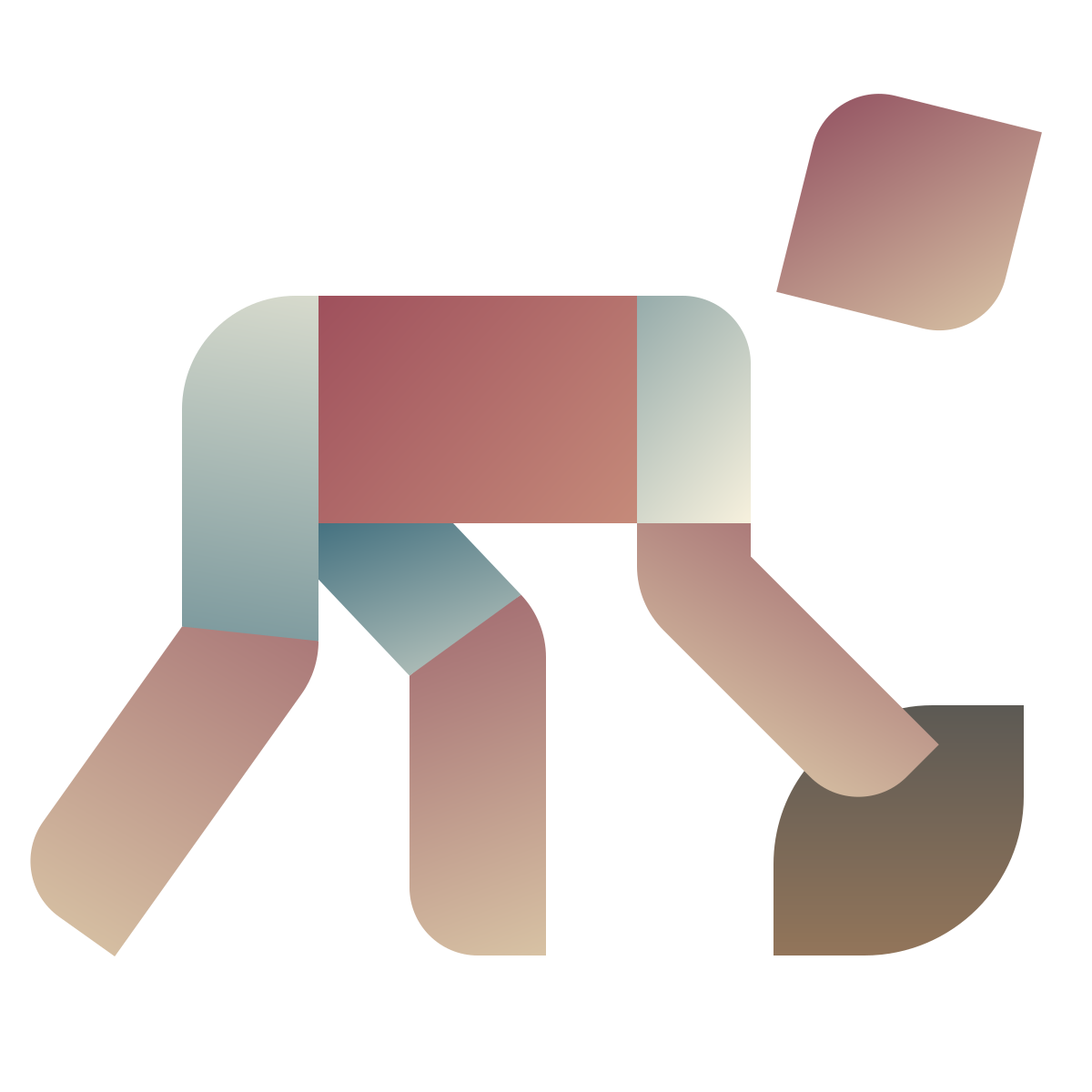 deco color style american football player icon