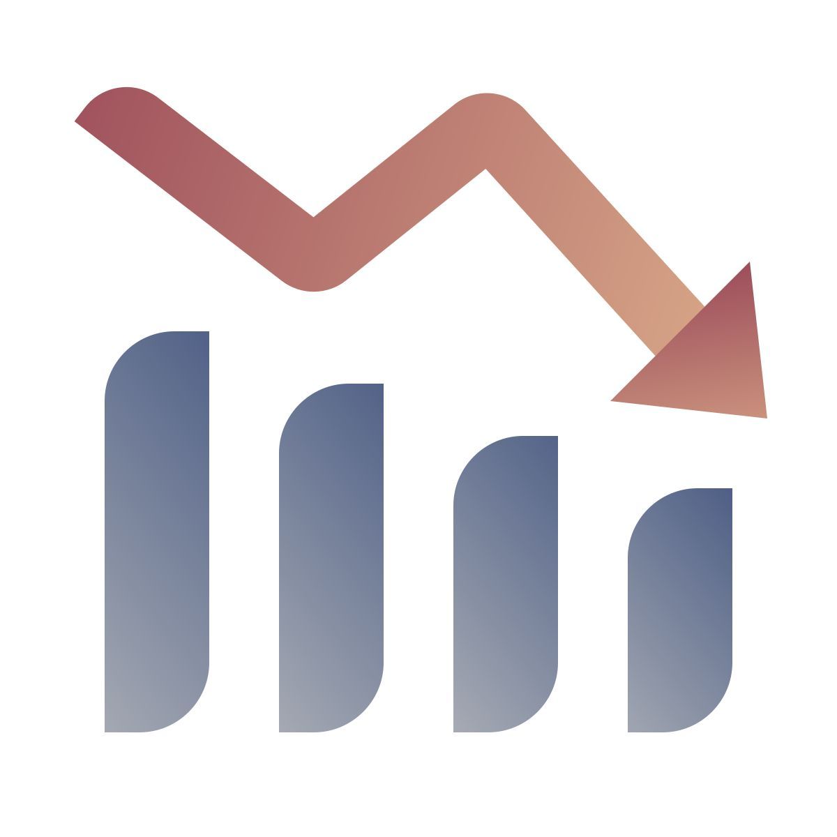 deco color style sinkende tendenz icon