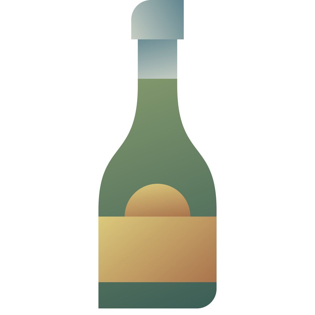 deco color style bottiglia di champagne icon