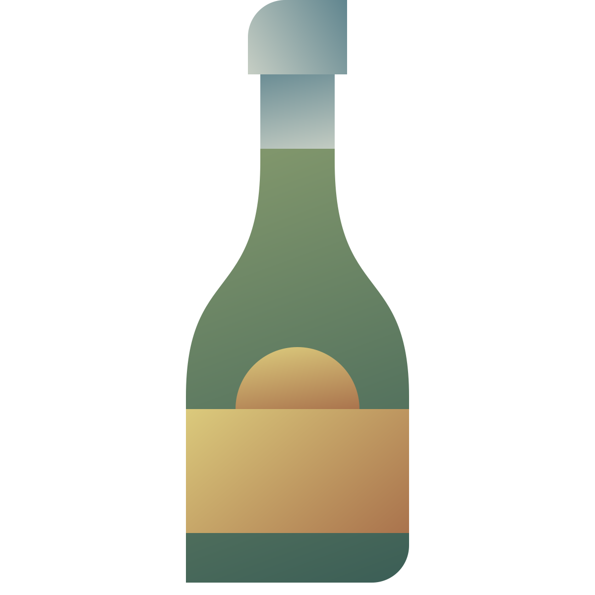 deco color style champagne bottle icon