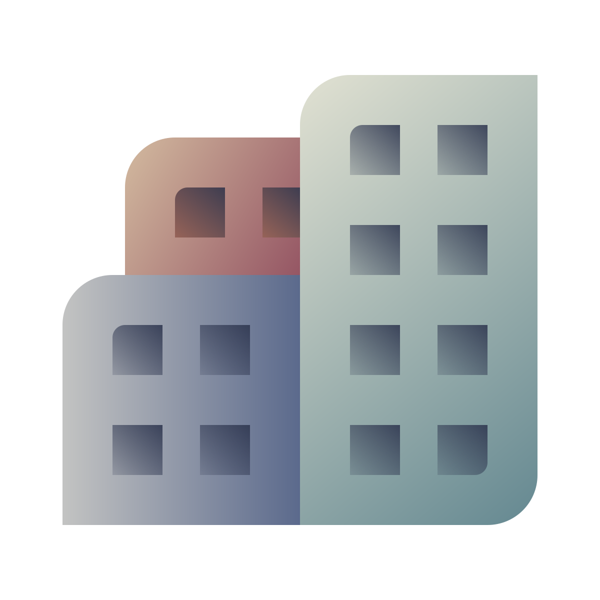 deco color style city buildings icon