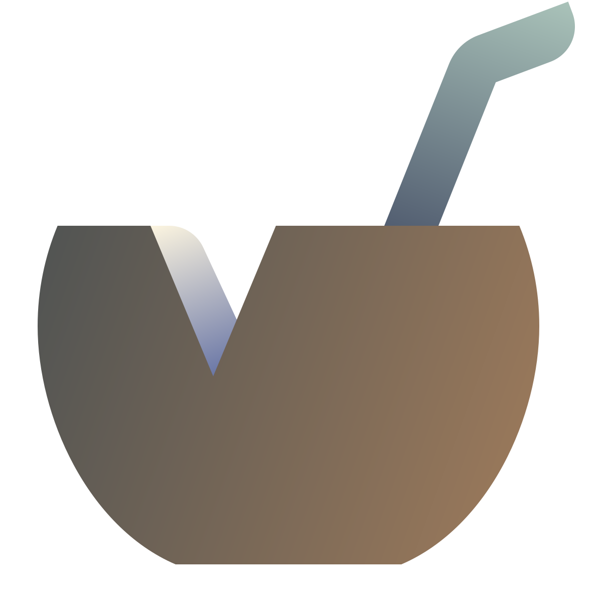 deco color style coconut cocktail icon