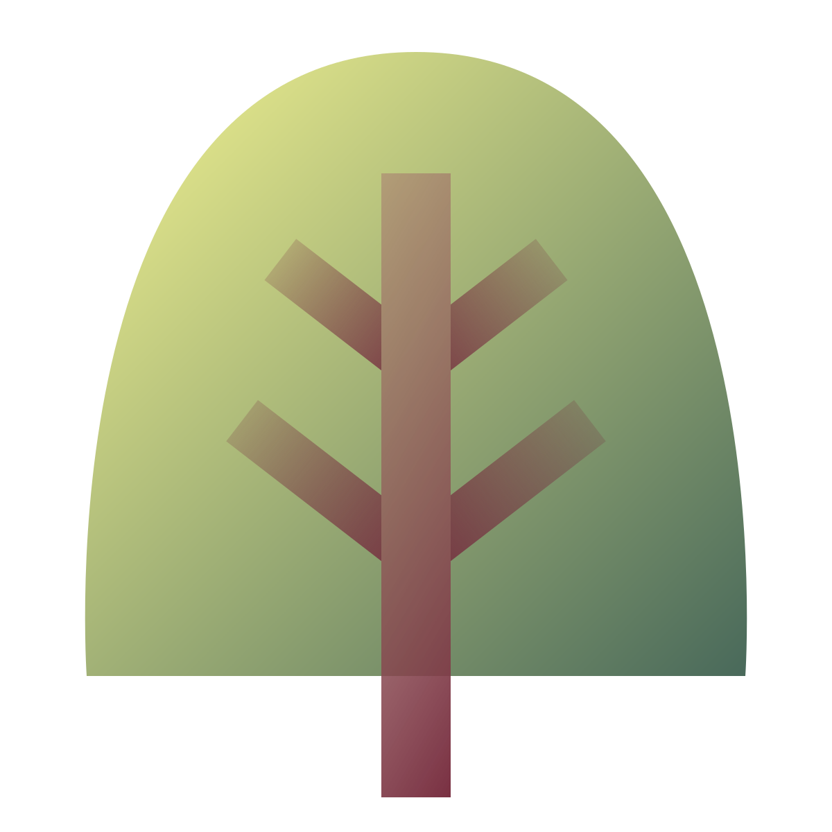 deco color style deciduous tree icon