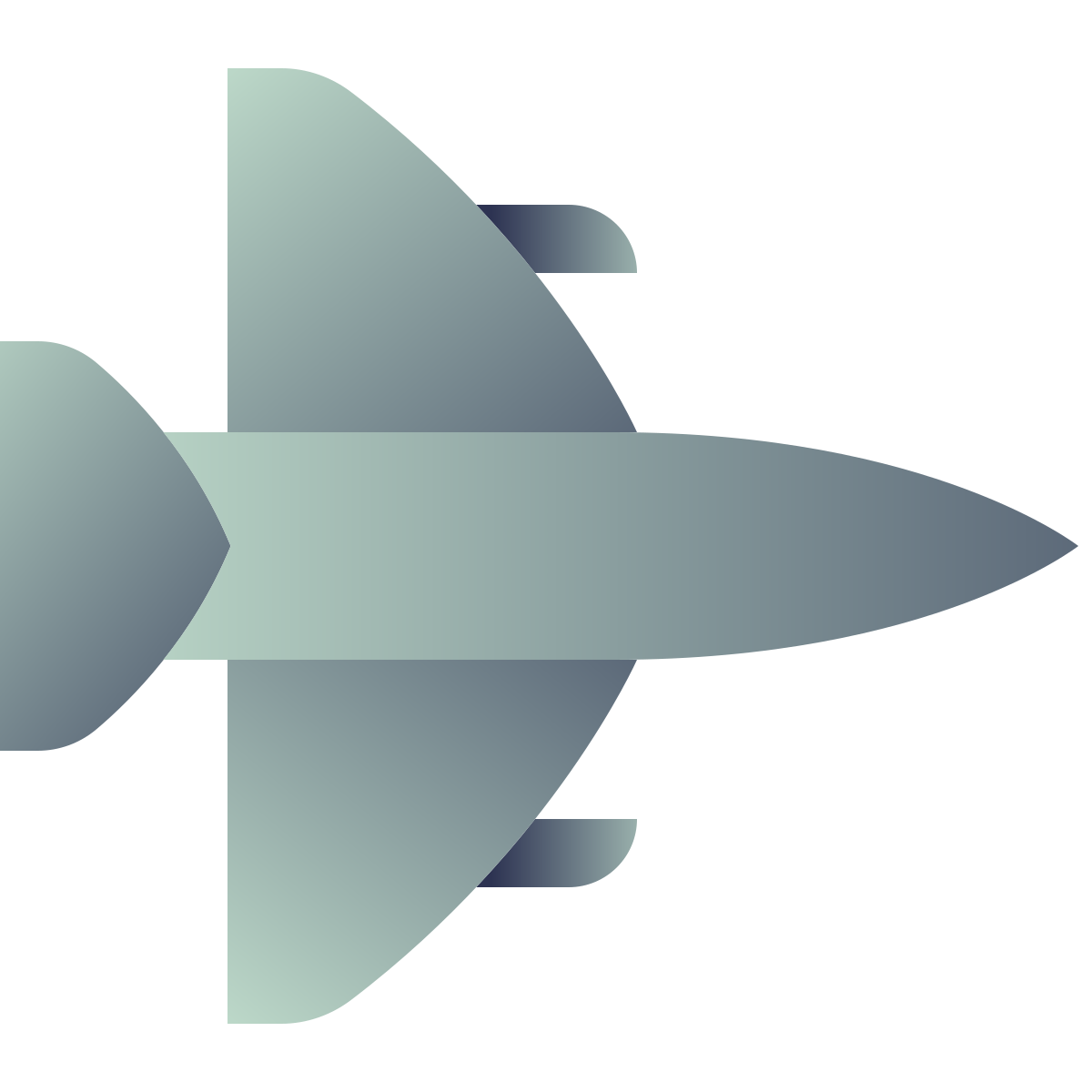 deco color style fighter jet icon
