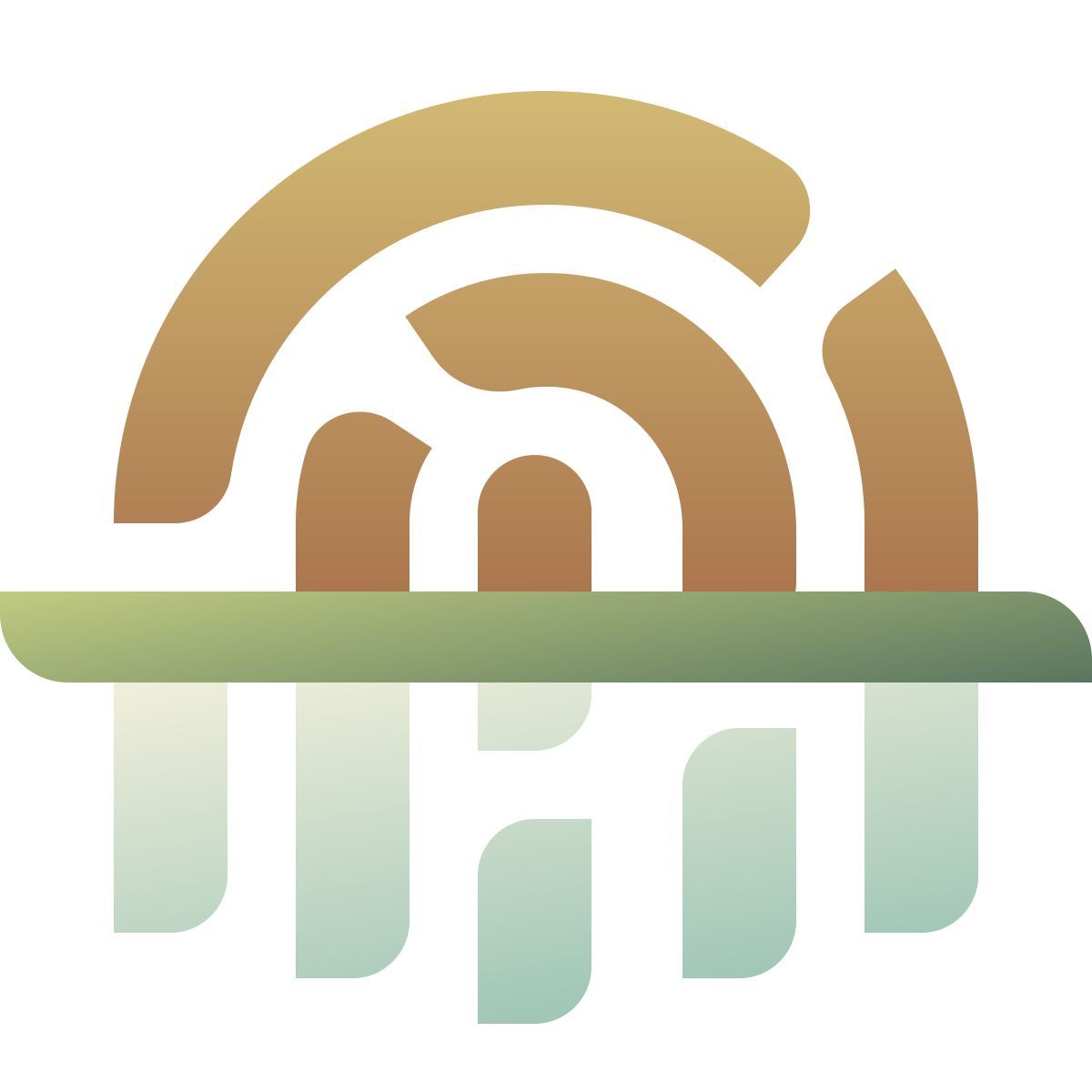 deco color style fingerprint scan icon