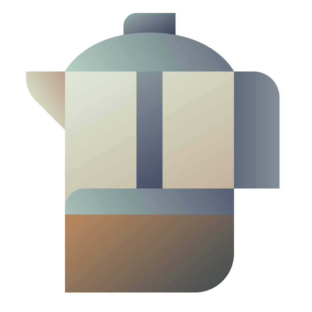 deco color style french press icon
