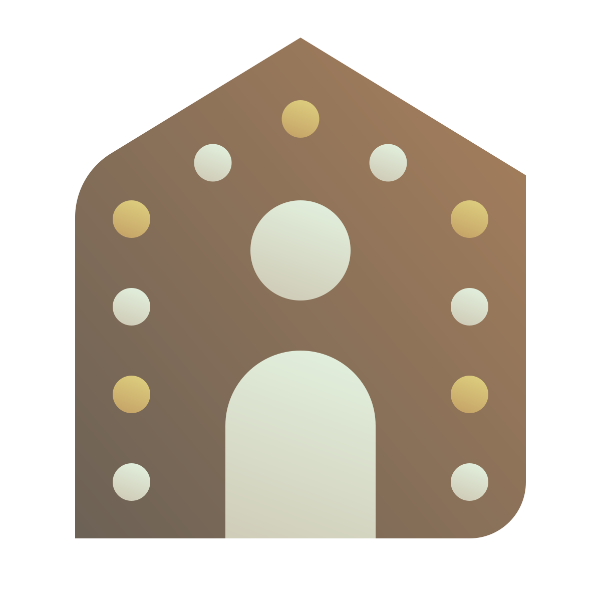deco color style gingerbread house icon