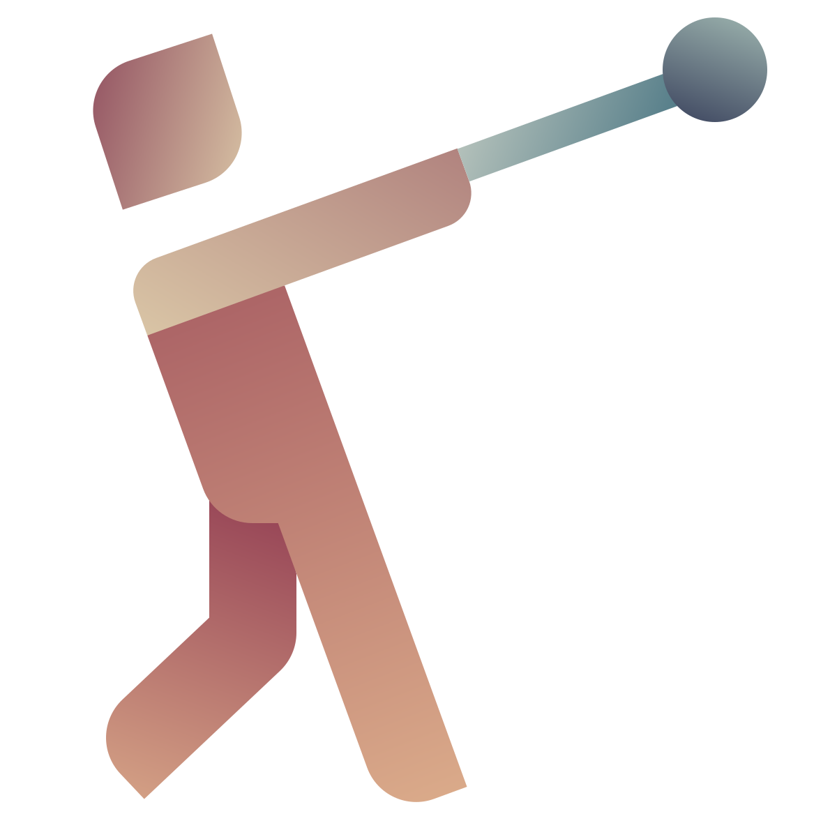 deco color style hammer throw icon