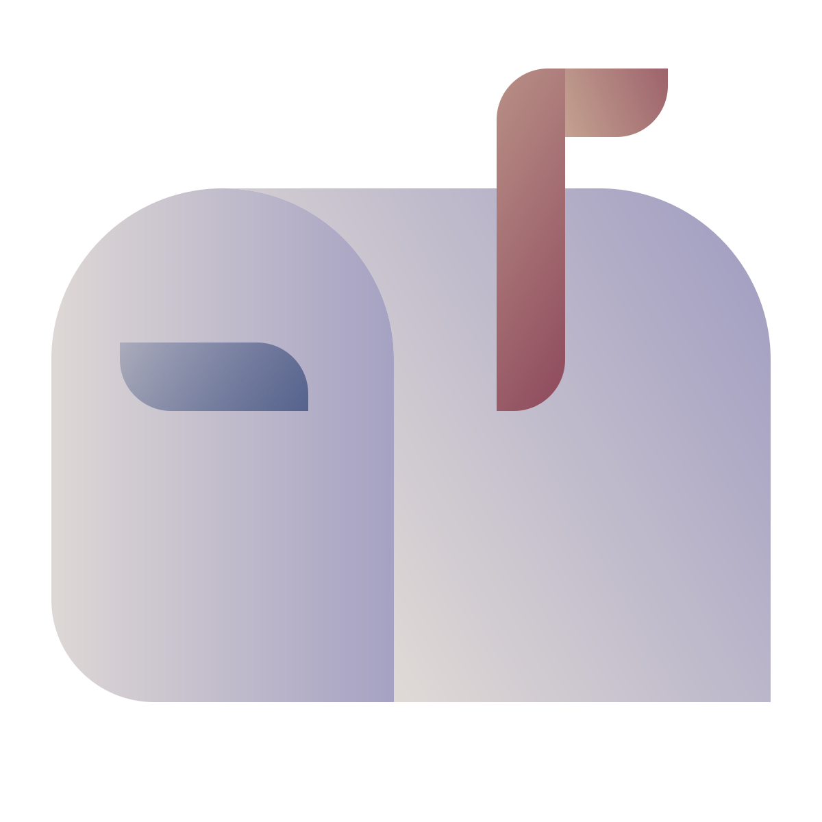 deco color style mailbox closed flag up icon