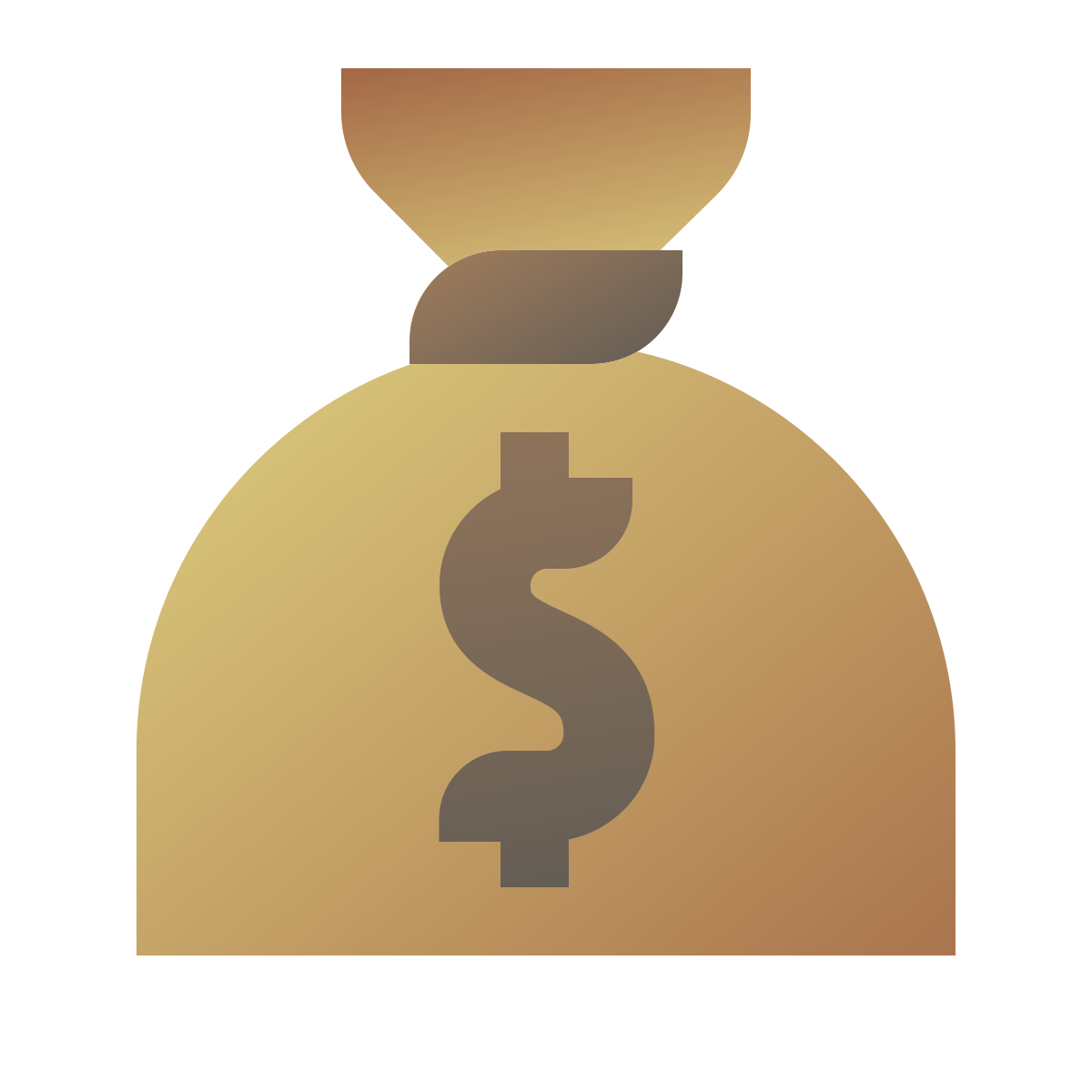 deco color style money bag icon