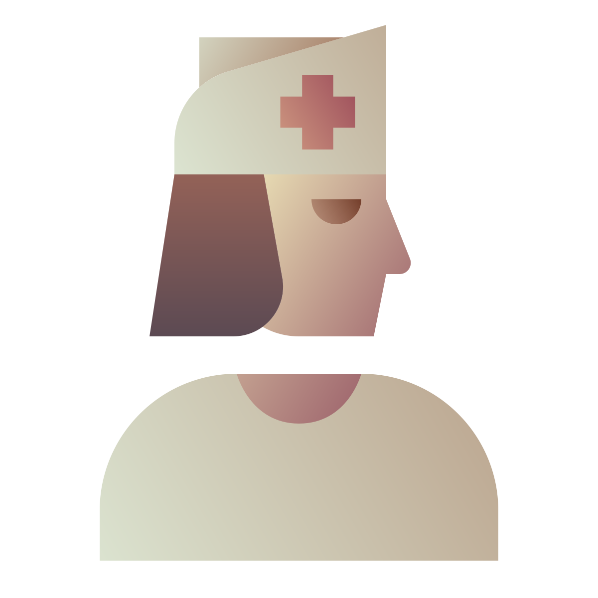 deco color style nurse female icon