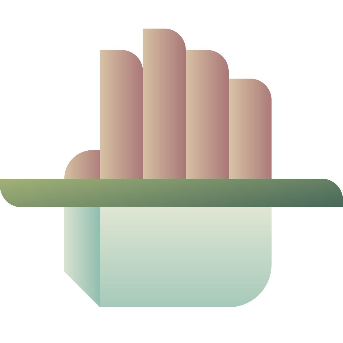 deco color style palm scan icon