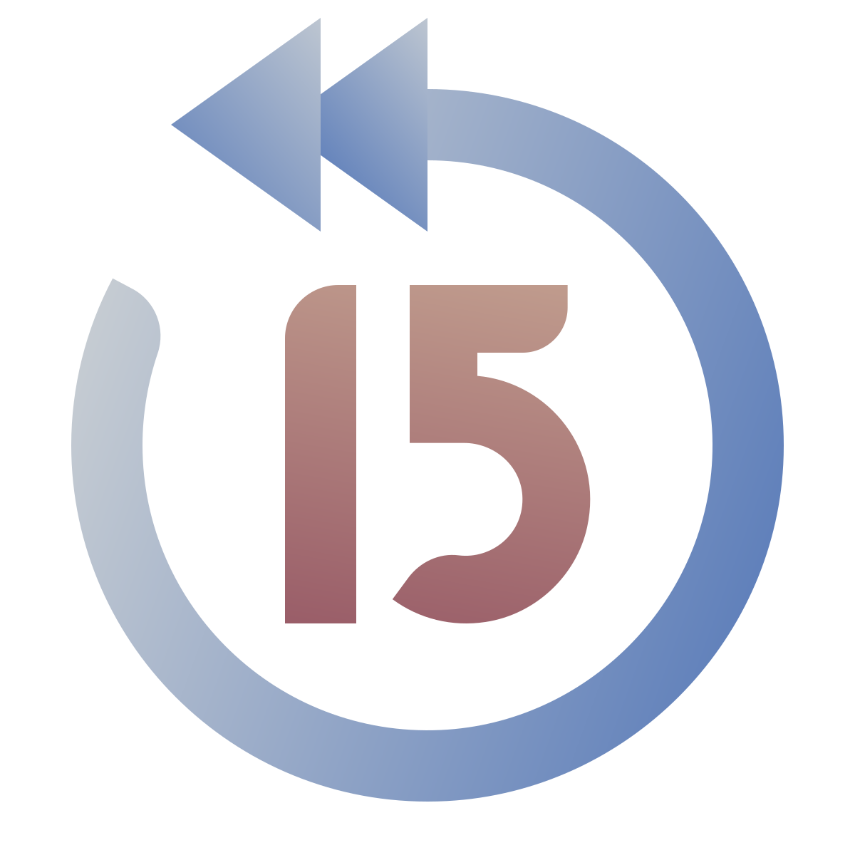 deco color style skip 15 seconds back icon