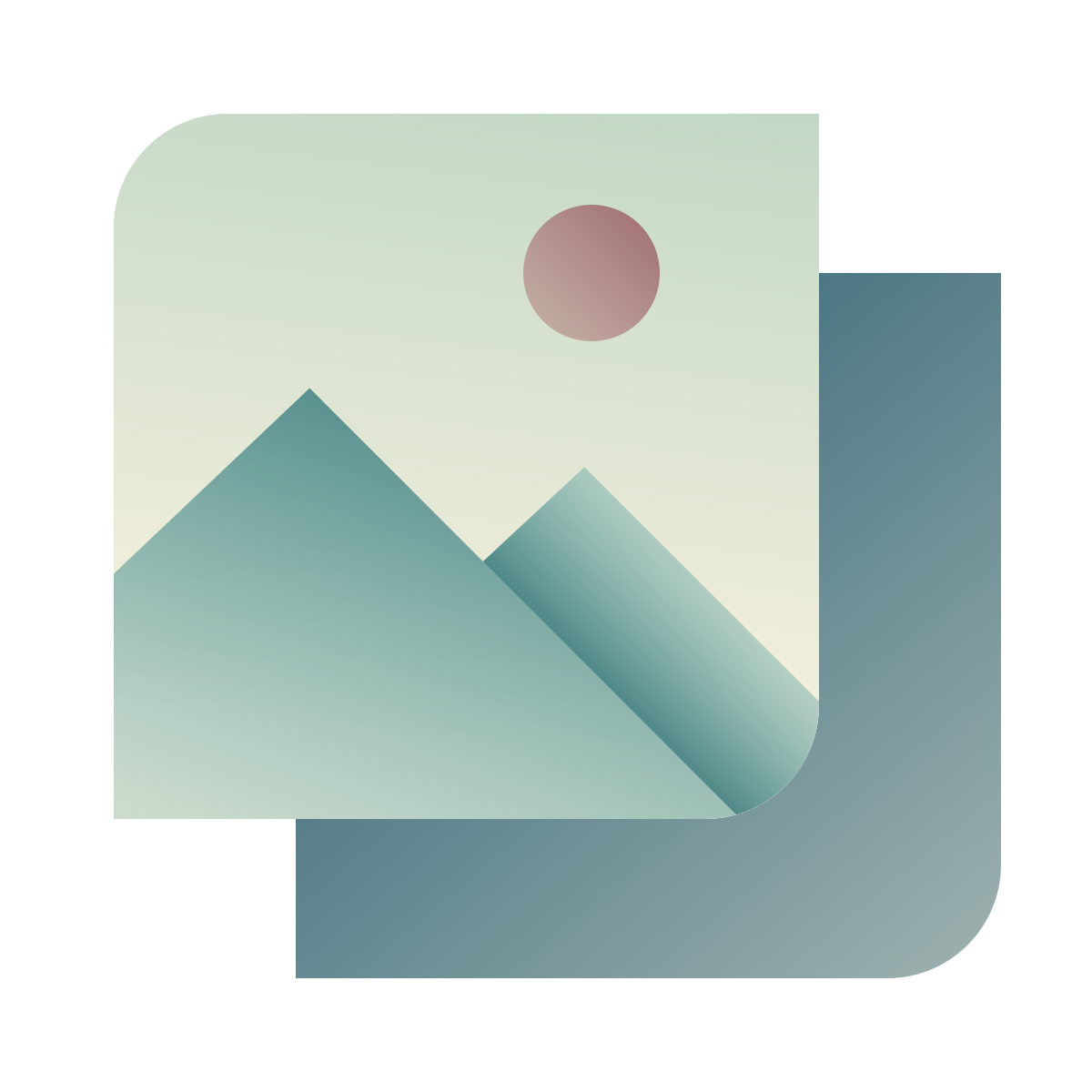 deco color style stack of photos icon
