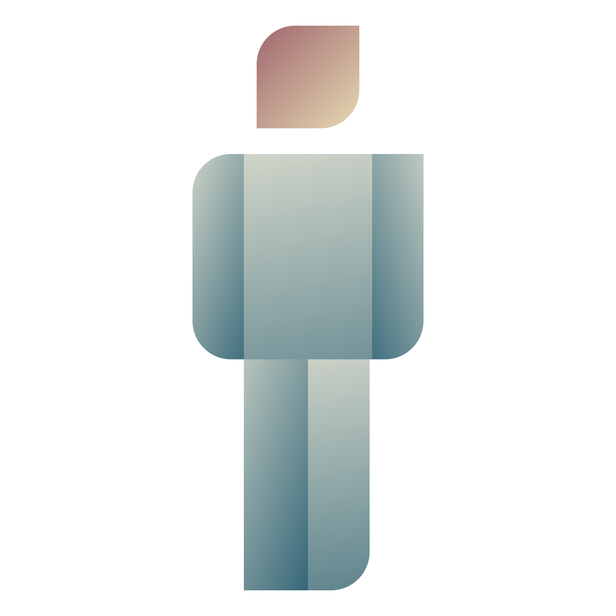 deco color style standing man icon