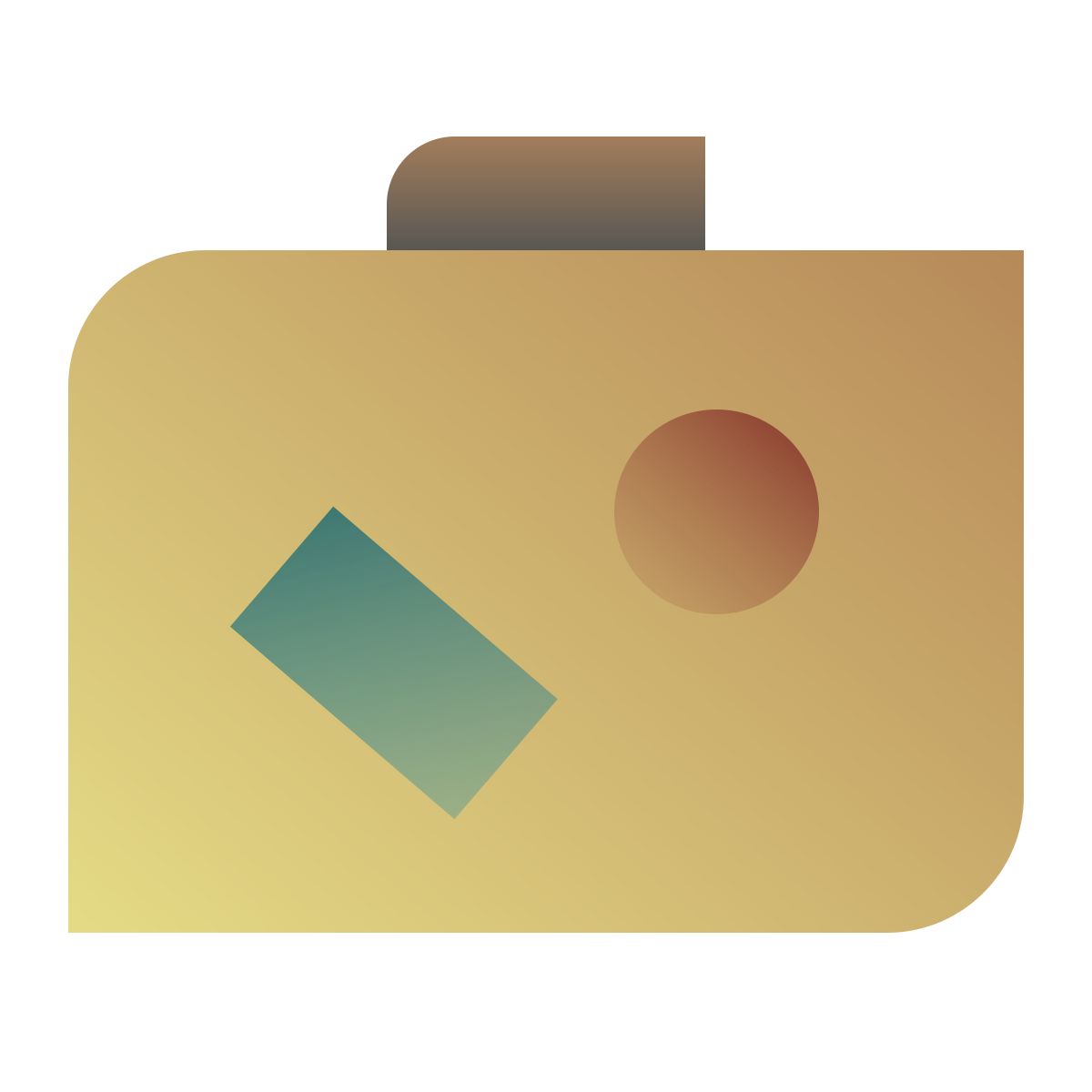 deco color style suitcase icon
