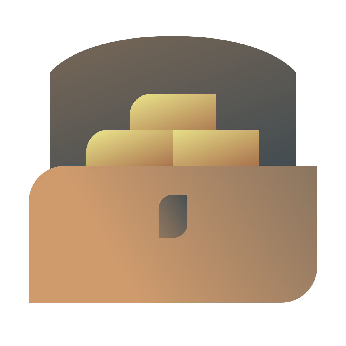 deco color style treasure chest icon