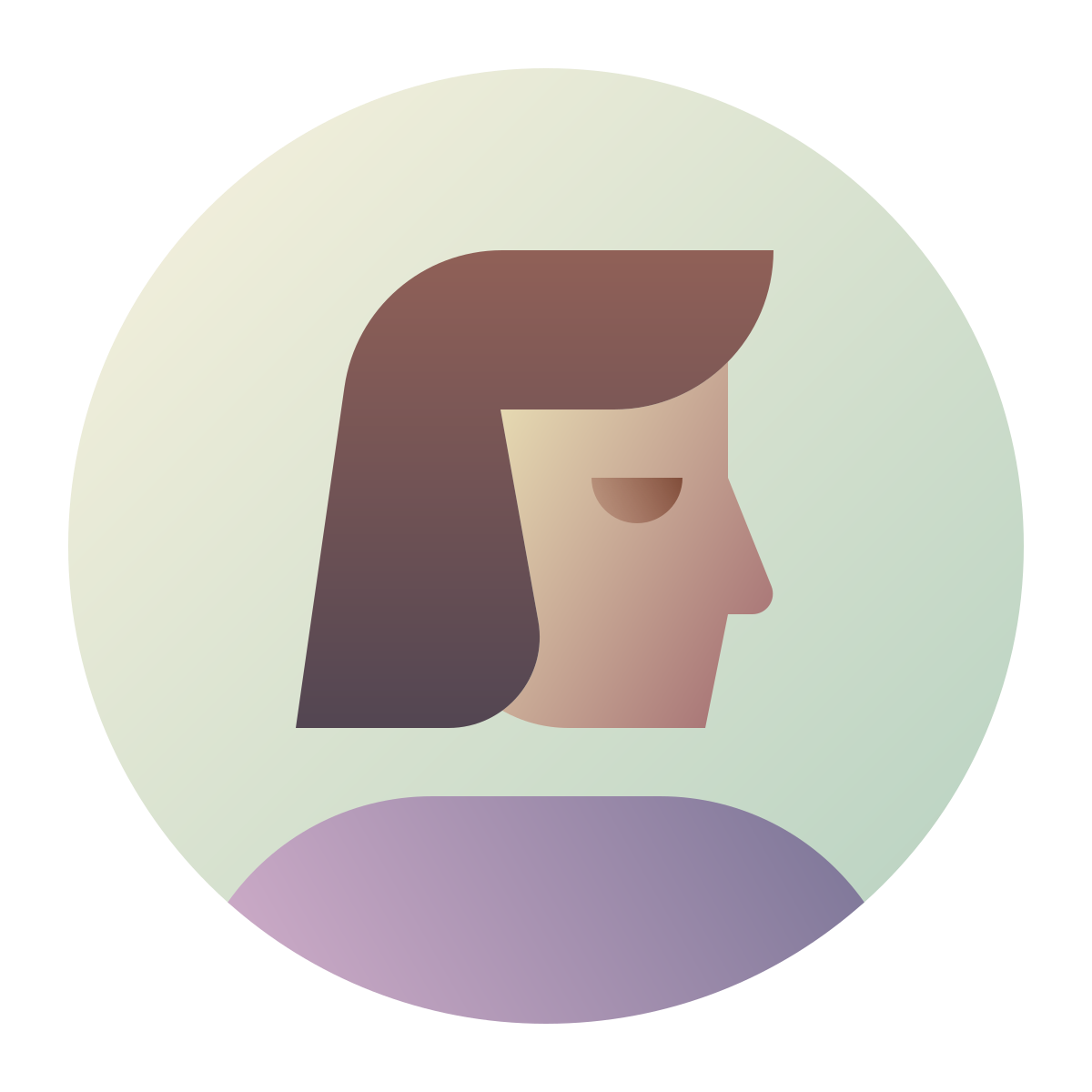 deco color style user female circle icon