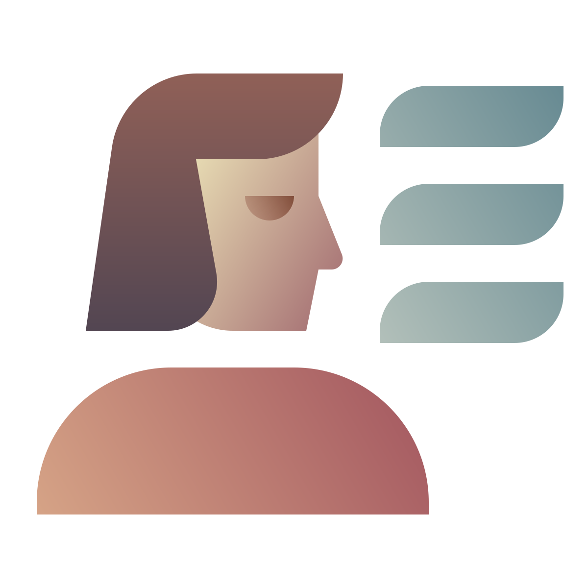 deco color style user menu female icon