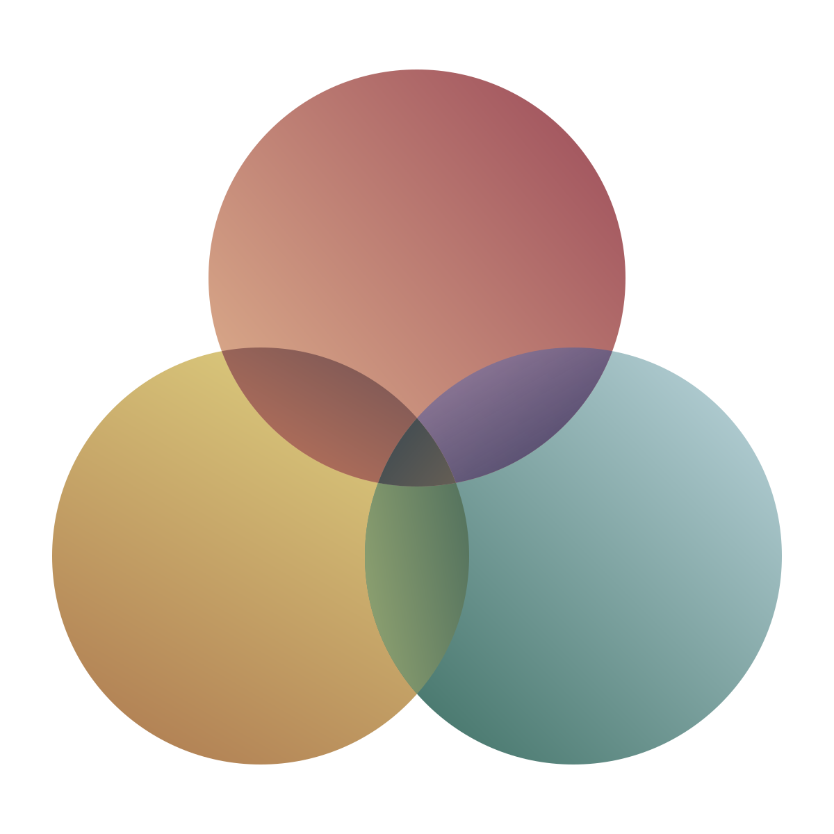 deco color style venn diagram icon