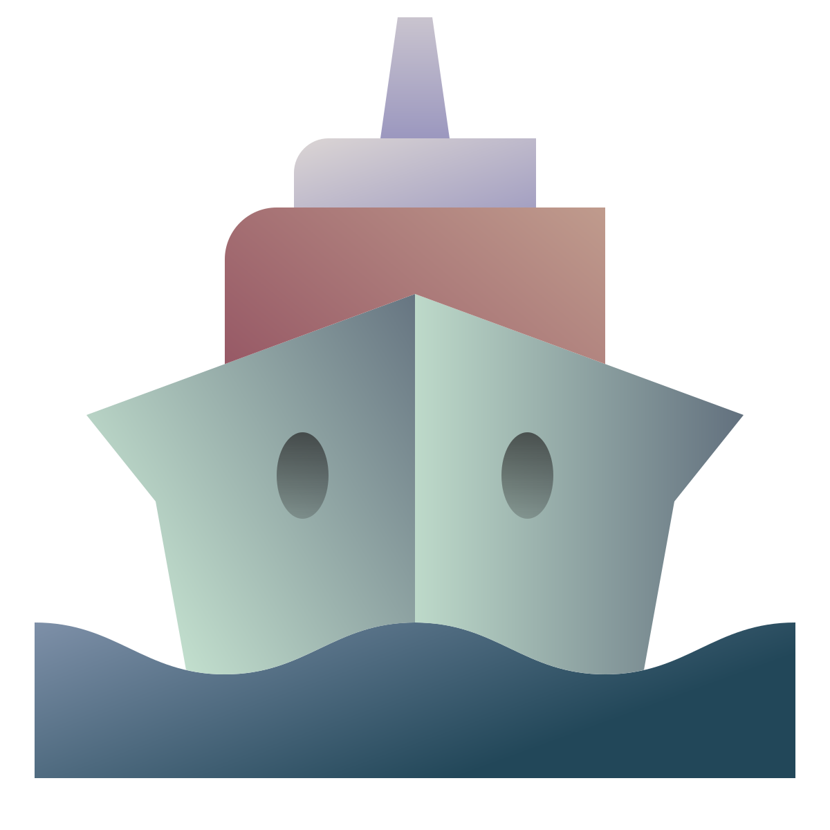 deco color style water transportation icon