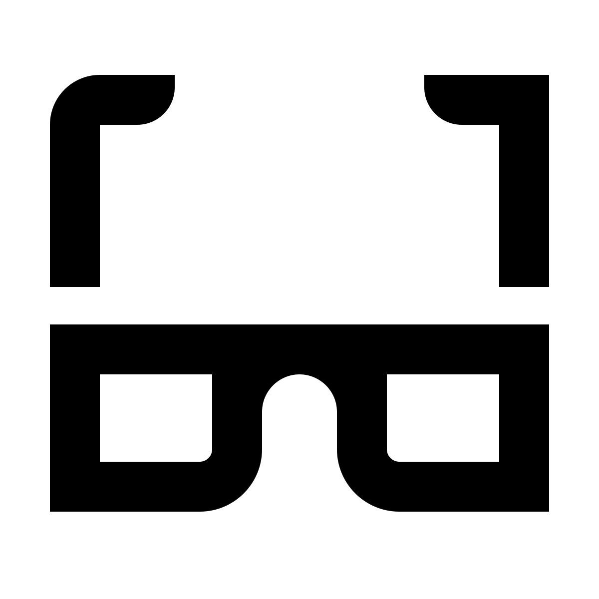 deco glyph style 3d glasses icon