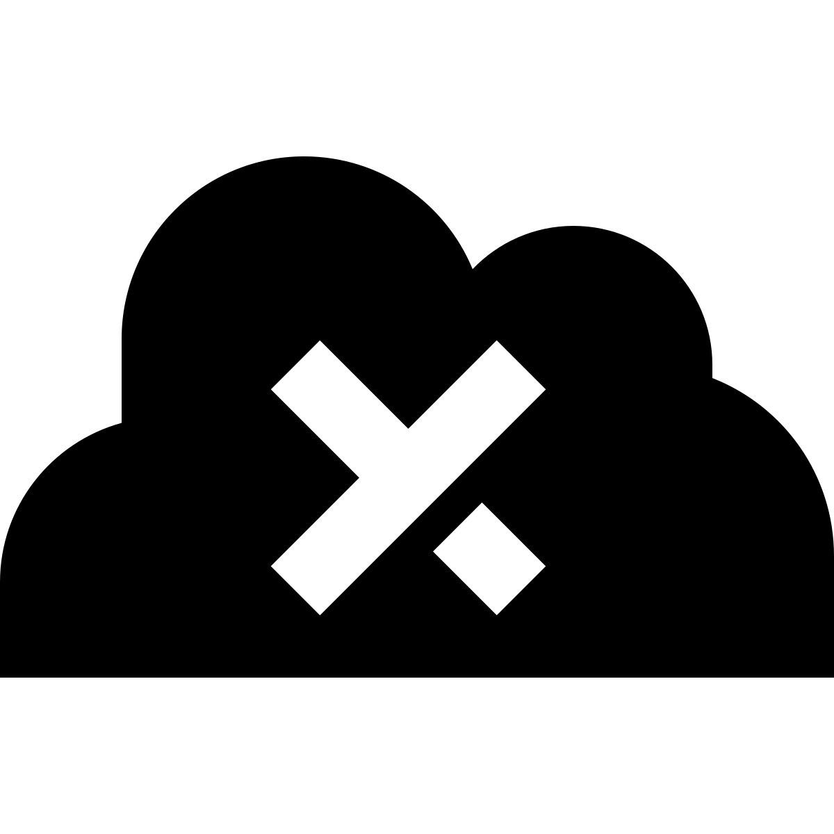 deco glyph style nube cruz icon